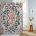 thumbnail image 4 of Shower Curtains for Bathroom, Colorful Boho Waterproof Fabric Shower Curtain, Ethnic Vintage Mexican Flowers Southwestern Decorative Bathroom Curtain for Bathtub, 66"x72", No Hooks Included, 4 of 9