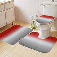 thumbnail image 2 of Red Gray Ombre Bath Mat 3 Piece Bathroom Rug Set, Modern Gradient Abstract Art Non Slip Bath Rug Contour Mat and Toilet Lid Cover, Absorbent Shower Mats Soft Bath Rugs and Mats Sets, 2 of 8