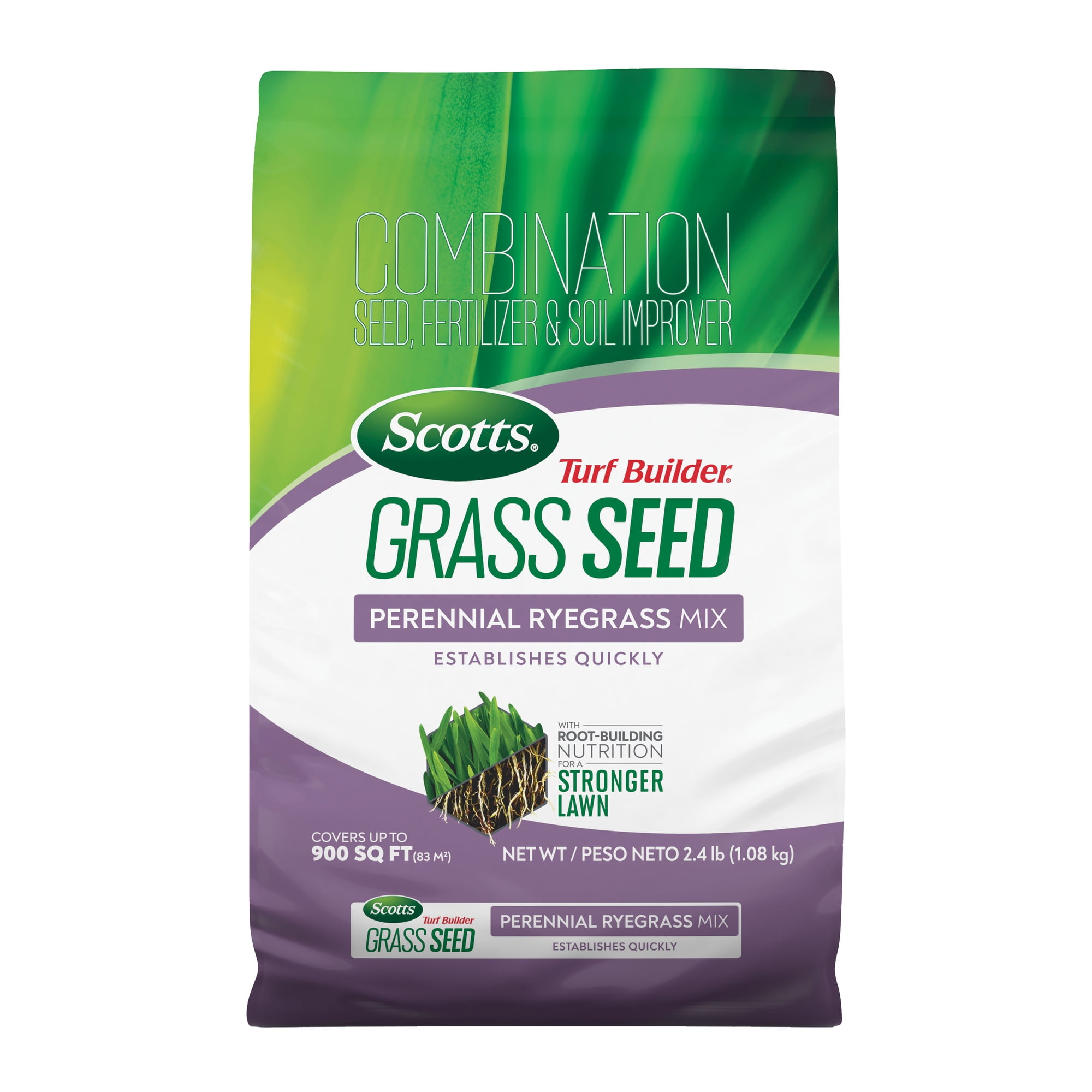 Scotts Turf Builder Grass Seed Perennial Ryegrass Mix, 2.4 lb.