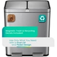 thumbnail image 5 of Home Zone Living 16 Gallon Stainless Steel Kitchen Trash and Recycling Can with CleanAura Odor Control and Soft Close Lids, Silver, 5 of 8