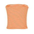 thumbnail image 6 of Fznquz Strapless Tank Tops Women Orange Bandeau Going Out Tube Tops Crop Striped Summer Clothes for Women, 6 of 8