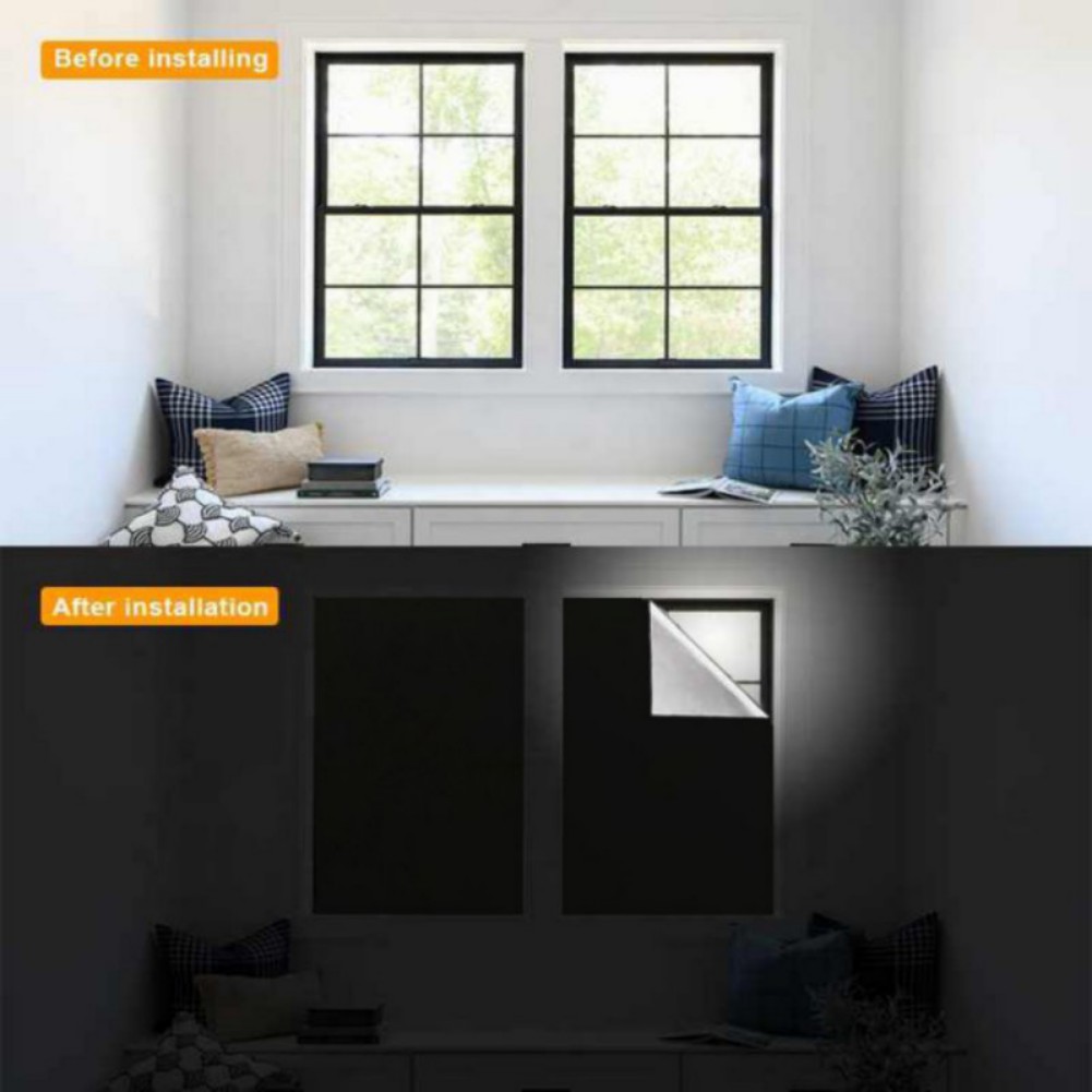 100% Blackout Curtains for Bedroom, Portable DIY Window Blinds,No Drill Window Shades and Blackout Blinds with Stickers for Baby Nursery, Travel, Dorm Room- 57"x118"