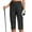 Black, variant on High Waist Workwear Womens Capris Button Pull-On Straight Leg Slimming Dressy Casual Pants with Pocket Black, XL