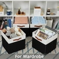 thumbnail image 5 of Storage Cubes 13 inch,Cube Storage Bins with Handles for Organizing,Fabric Storage Baskets for Shelves Nursery Closet Home Organization (White&Black-4 Pack), 5 of 10