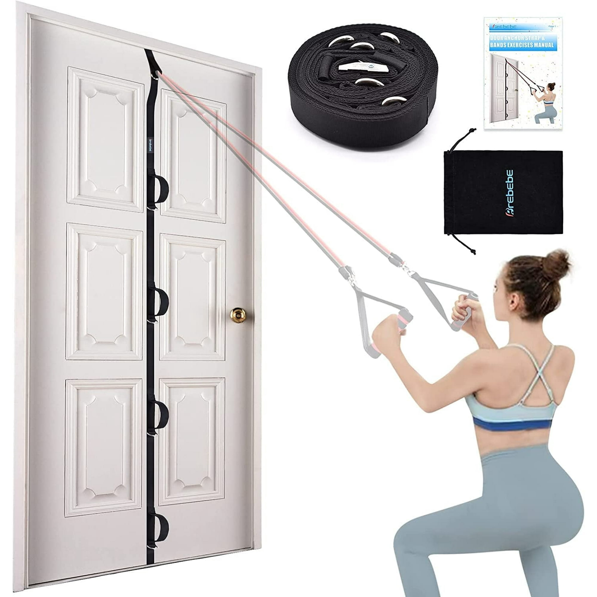 Door Anchor Strap for Resistance Bands Exercises, Multi Point Anchor Gym Attachment for Home Fitness, Portable Door Band Resistance Workout Equipment, Easy to Install, Punch-Free, Nail-Free