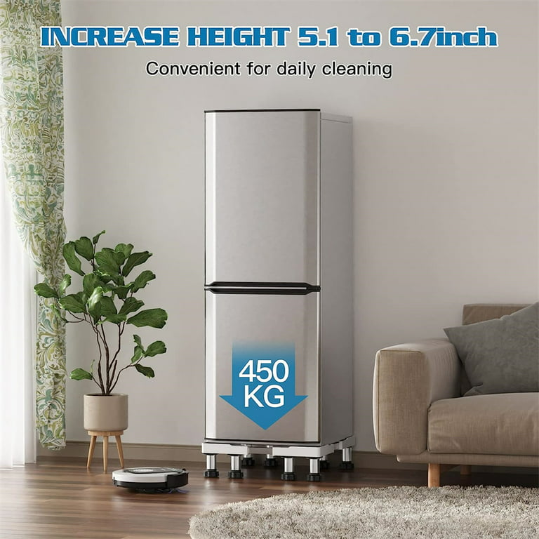 Mini Fridge Stand Adjustable Stand Base for Washer Refrigerator Washing  Machine Dryer Freezer White MU7532