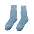 thumbnail image 2 of Eoperou 1 Pair Mid-Tube Ribbed Cuffs High Elasticity Women Socks Winter Solid Color Thickened Fleece Lining Snow Socks, 2 of 8