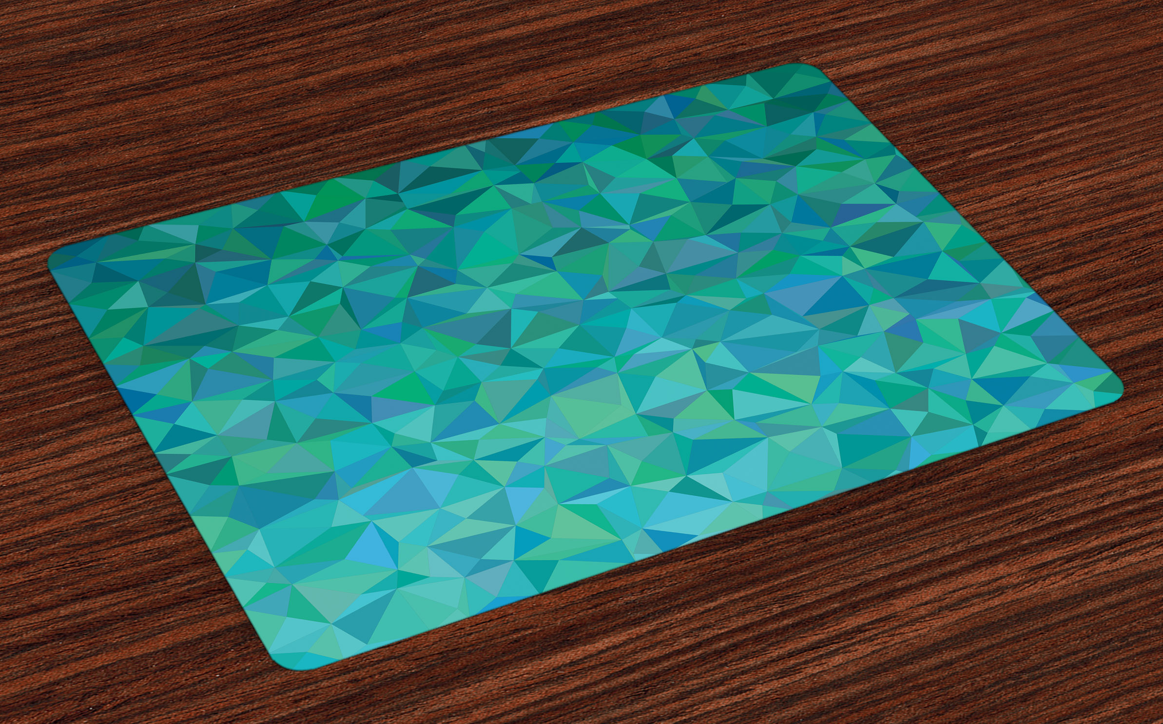 Teal Placemats Set of 4 Abstract Irregular Triangle Mosaic Design and