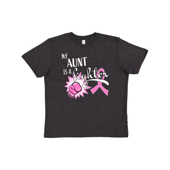 Inktastic My Aunt is a Fighter- Breast Cancer Awareness Youth T-Shirt