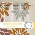 thumbnail image 6 of Geometric Flower Kitchen Curtains Window Panels, Vintage Country Floral Orange Grey on Linen Insulated Window Treatment Curtain, Grommet Curtains for Bedroom/Living Room/Bathroom, 2 Piece 42"Wx45"L, 6 of 8