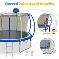 thumbnail image 3 of 12FT Trampoline with Basketball Hoop for Kids and Adults, SEGMART Upgrade Outdoor Trampoline with Safety Enclosure Net, Heavy Duty Backyard Trampoline with Ladder for Lawn Garden Yard, Bule, 3 of 10