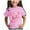 Pink, variant on Godom Girls' Short Sleeve Shirts Girls Cotton Crew Neck Shirt Kids Tee Tops Girl Clothes