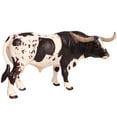 thumbnail image 2 of 2 piezas de animales de ganado toro de plástico modelo estático colección modelo de vaca juguetes y cuerno largo, 2 of 8