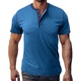 thumbnail image 2 of Taqqpue Mens Short Sleeve Shirts Casual Solid Color Button T-Shirts Basic Cotton Summer Lightweight Blouse Tops, 2 of 6