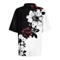 thumbnail image 3 of NAMTYQX Trendy Tops for Women 2025 Trendy Baggy Short Sleeve Comfort Casual Plus Size Soft Lapel Button V Neck Black Size L, 3 of 4