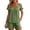 Army Green, variant on Women's 2 Piece Pajamas Set Sleeve Top and Shorts Solid Color Poly Span Soft Crew Neck Loose Cut Casual Home Sleepwear