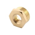 thumbnail image 2 of 3/4PT to 1/4PT M/F Thread Metal Hex Head Socket Pipe Adapter Joint Brass Tone, 2 of 2