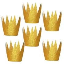 Worgeous 6Pcs Golden Birthday Crown Hats for Party Accessory 11.8 x 3.9 x 3.9in