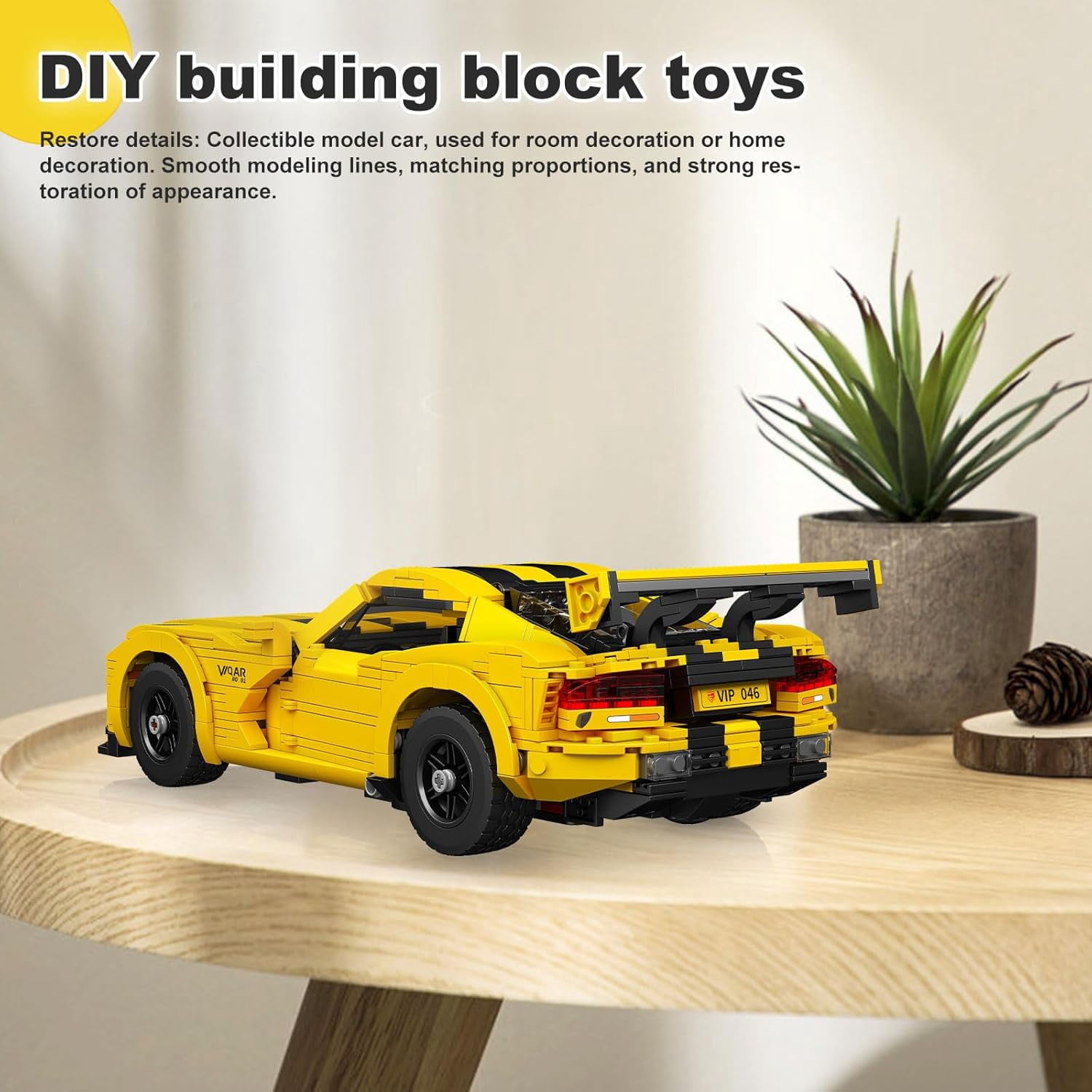 SEEMEY Supercar Building Block Kits, Dodge Viper Car Model Building Sets, MOC Car Gift for Adult Collections Enthusiasts, 1236 Pieces