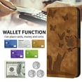 thumbnail image 2 of Wallet Case Designed for Samsung Galaxy A34 5G for Women,Flip Folio Cover with Butterfly Embossed PU Leather Kickstand Credit Card Holder Slots Magnetic Wrist Strap Phone Case, Brown, 2 of 12