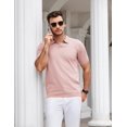 thumbnail image 5 of COOFANDY Men's Waffle Knit Polo Shirt and Shorts Set 2 Pieces Outfits Summer Suit Casual Tracksuit with Pockets, 5 of 7
