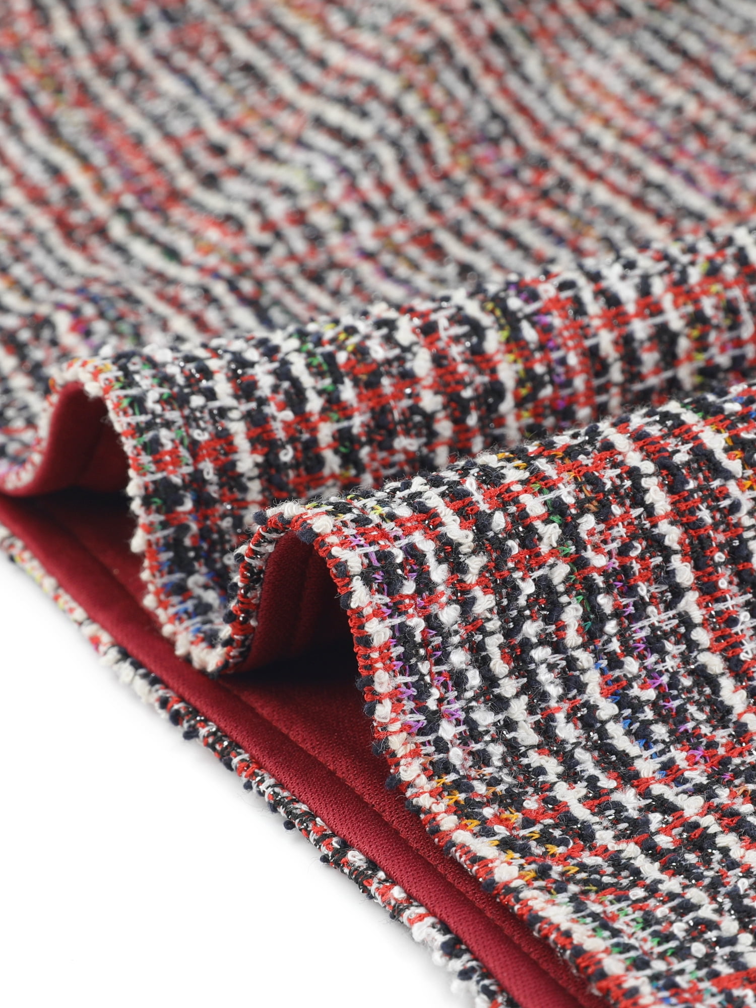 DARING DIVA Women's Tweed Plaid Mini Elegant Pencil Skirts M Burgundy