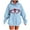 Light Blue, variant on Women's Fall Fashion Hoodies Hooded Sweatshirts Casual Loose Heart Printed Outdoor Hoody Jackets Round Neck Long Sleeve Hoodie Pullover Winter Outwears with Pocket
