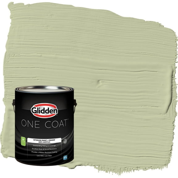 Glidden One Coat Sage Splendor / Green Eggshell Interior Paint with Primer, 1 Gallon