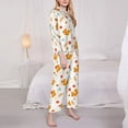 thumbnail image 5 of Wukai Squirrel Maple Leaves And Nuts Print Women's Pajama Set - Soft Long Sleeve Sleepwear for Comfort and Style-Large, 5 of 9