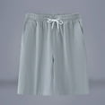 thumbnail image 3 of IYTR Mens Elastic Waist Drawstring Shorts Casual Solid Color Shorts with Pockets Travel Running Gym Short Pants (Gray,M), 3 of 4