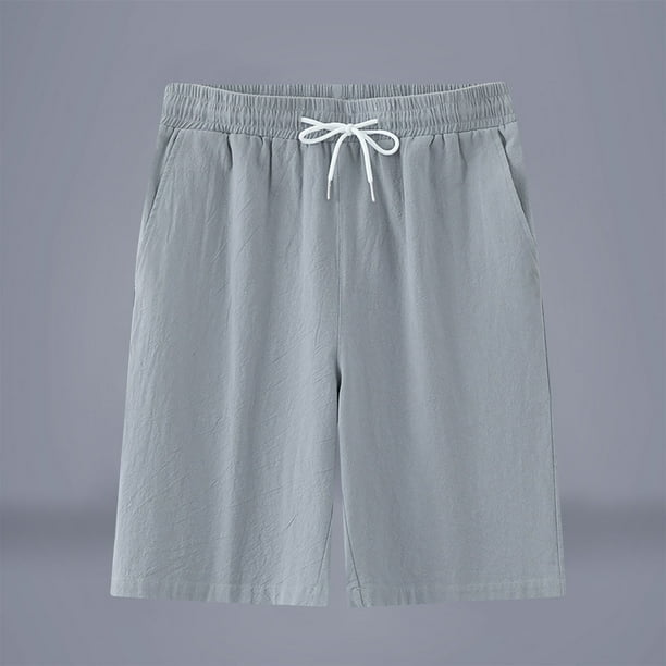 pstuiky Abreviatura para hombres, Pantalones cortos transpirables de color liso para hombre, informales, para vacaciones, con bolsillos Pantalones cortos de golf
