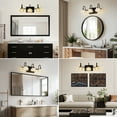 thumbnail image 2 of GCGAFUL 17 in. 3-Light Matte Black Modern Bathroom Vanity Light with Crystal Glass Shades, 2 of 8