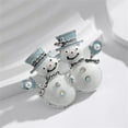 thumbnail image 4 of Rhinestone Christmas Snowman Brooch Pin for Women Unisex Silver Gold-Toned Enamel Pearl AB Crystal Cartoon Badges Brooches Lapel Pins Suit Collar Dress Accessories Xmas Jewelry for Winter, 4 of 6