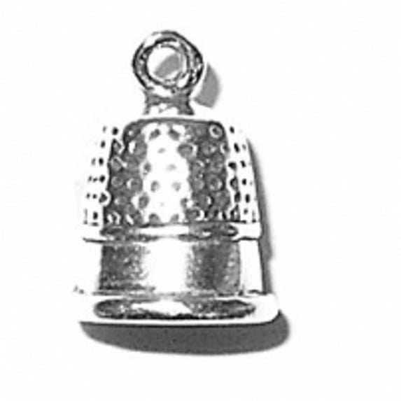 Sterling Silver 18" .8mm Box Chain 3D Thimble Pendant Necklace With Detail