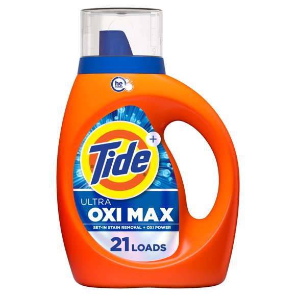Tide Ultra Oxi Max Liquid Laundry Detergent, Set-in Stain Removal Plus Oxi Power, Laundry Detergent Liquid with Extra Oxi Power, 21 Wash Loads