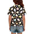 thumbnail image 5 of Domzest Kids Polo Shirt Girls Short Sleeve Animal Print Casual Top Back To School Clothes Children Summer T-Shirt Toddler Graphic Tee Youth Fashion Blouse Black 12-13 Years, 5 of 5