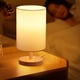 thumbnail image 1 of Lámpara de mesita de noche - Lámparas pequeñas para dormitorio, lámpara de madera maciza con pantalla de tela, lámparas de lectura minimalistas para sala de estar, oficina, dormitorio., 1 of 7