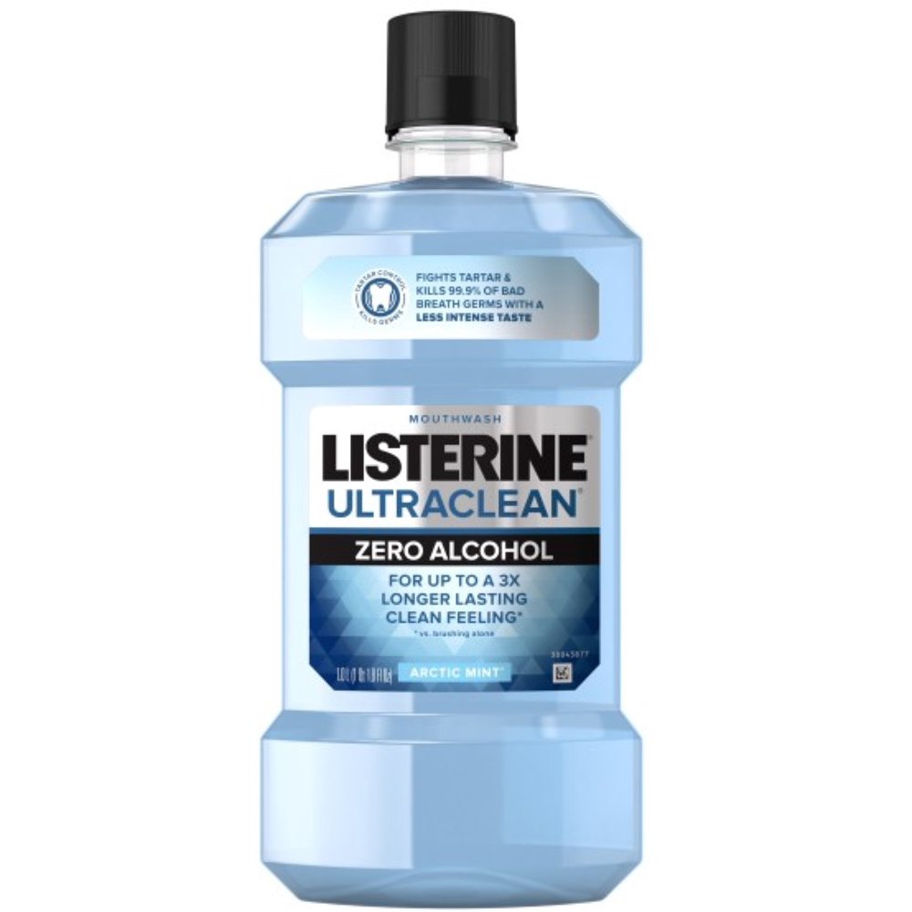 Listerine Ultraclean Zero Alcohol Tartar Control Mouthwash, Arctic Mint