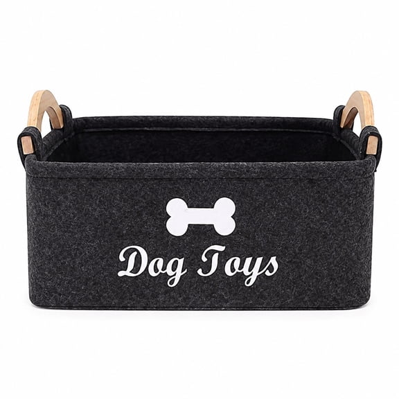 Felt Pet Toy Box, Dog Toy Box, Storage Basket Chest Organizer - Perfect For Organizing Pet
