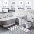 thumbnail image 6 of Grey Ripple Bathroom Rugs Set Grey Striped Simple Non Slip Absorbent Soft Bath Mats 3 Piece Set with Bathroom Rug, U-Shaped Floor Mat, Toilet Seat Cover Small Size, 6 of 9