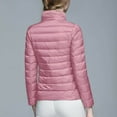 thumbnail image 5 of Women's Lightweight Packable Down Jacket – Warm Windproof Winter Coat with Recycled Insulation, Slim Fit Short Puffer Outerwear, No Hood, Zipper Closure, 5 of 7
