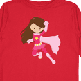 thumbnail image 4 of Inktastic Superhero Girl, Cute Girl, Brown Hair, Pink Cape Girls Long Sleeve Toddler T-Shirt, 4 of 5
