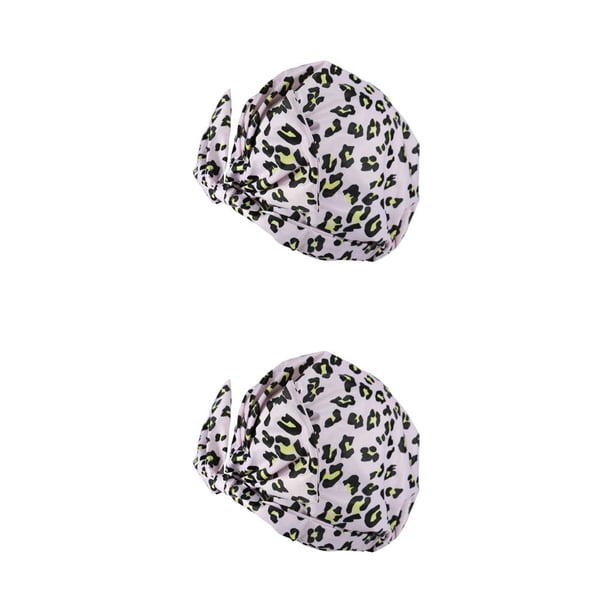 Advancent Gorro de ducha, accesorios de baño transpirables, suministros para el hogar de una sola capa multiusos, gorros de baño, cubierta para leopardo rosa 2Conjunto