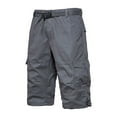 thumbnail image 4 of Xysaqa Men's Outdoor Cargo Capri Big & Tall Long Shorts Multi Pockets Lightweight Below Knee Cotton 3/4 Work Short Pants Summer for Hiking Camping Fishing Travel 3X 4X 5X Clearance, 4 of 4