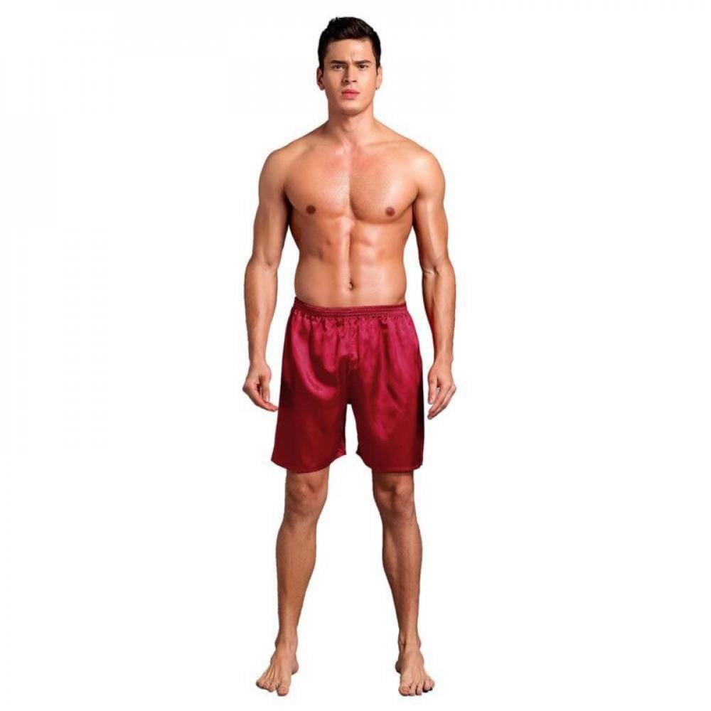 Men Smooth Solid Sleep Bottom Shorts Loose Underwear Pajama Pants