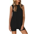 thumbnail image 7 of Oplxuo Women's Summer 2 Piece Outfits Sleeveless High Low Spilt Hem Tank Top Biker Shorts Sets Lounge Set Tracksuit, 7 of 7