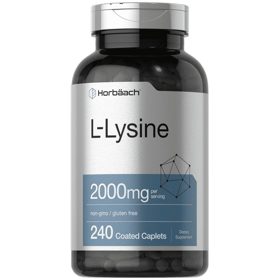 L-Lysine | 2000mg | 240 Caplets | Vegetarian, Non-GMO, and Gluten Free Supplement | by Horbäach