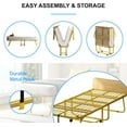 thumbnail image 3 of Puremind Folding Bed with 5” Mattress Included, Temporary Bed for Guests and Families, 75"x31" Size Bed Frame, Space-Saving Rollaway Bed with Lockable Rollers, Upgraded (A+), Gold, 3 of 8