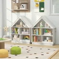 thumbnail image 2 of Costway Wooden Kids Dollhouse Bookshelf with Open Shelves Anti-toppling System Bookcase White, 2 of 10