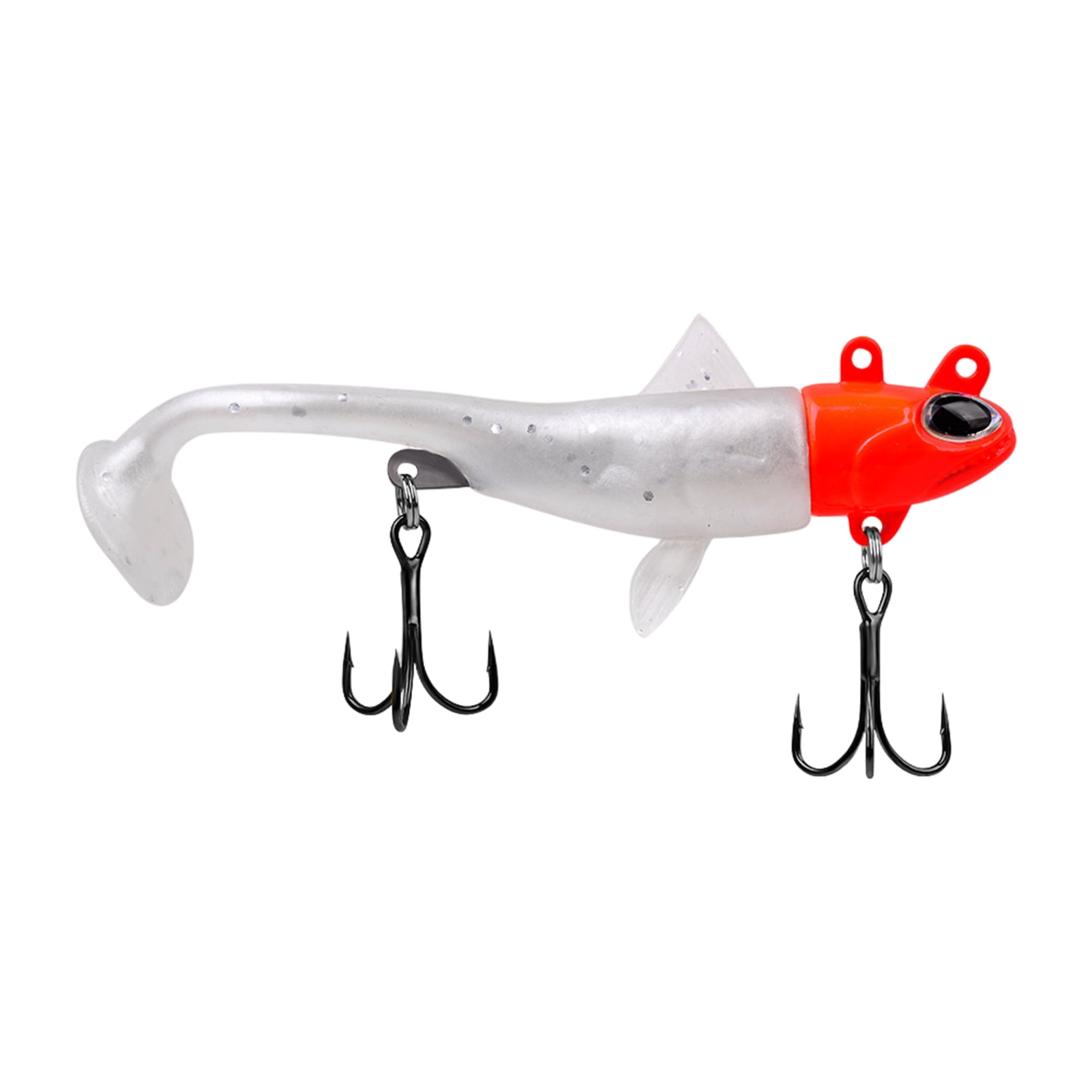 UDIYO 13.5g/8cm Fishing Lure T-tail Sharp Treble Hook 3D Fisheyes Simulated  Long Casting Paddle Tail Artificial Bait Fishing Supplies 